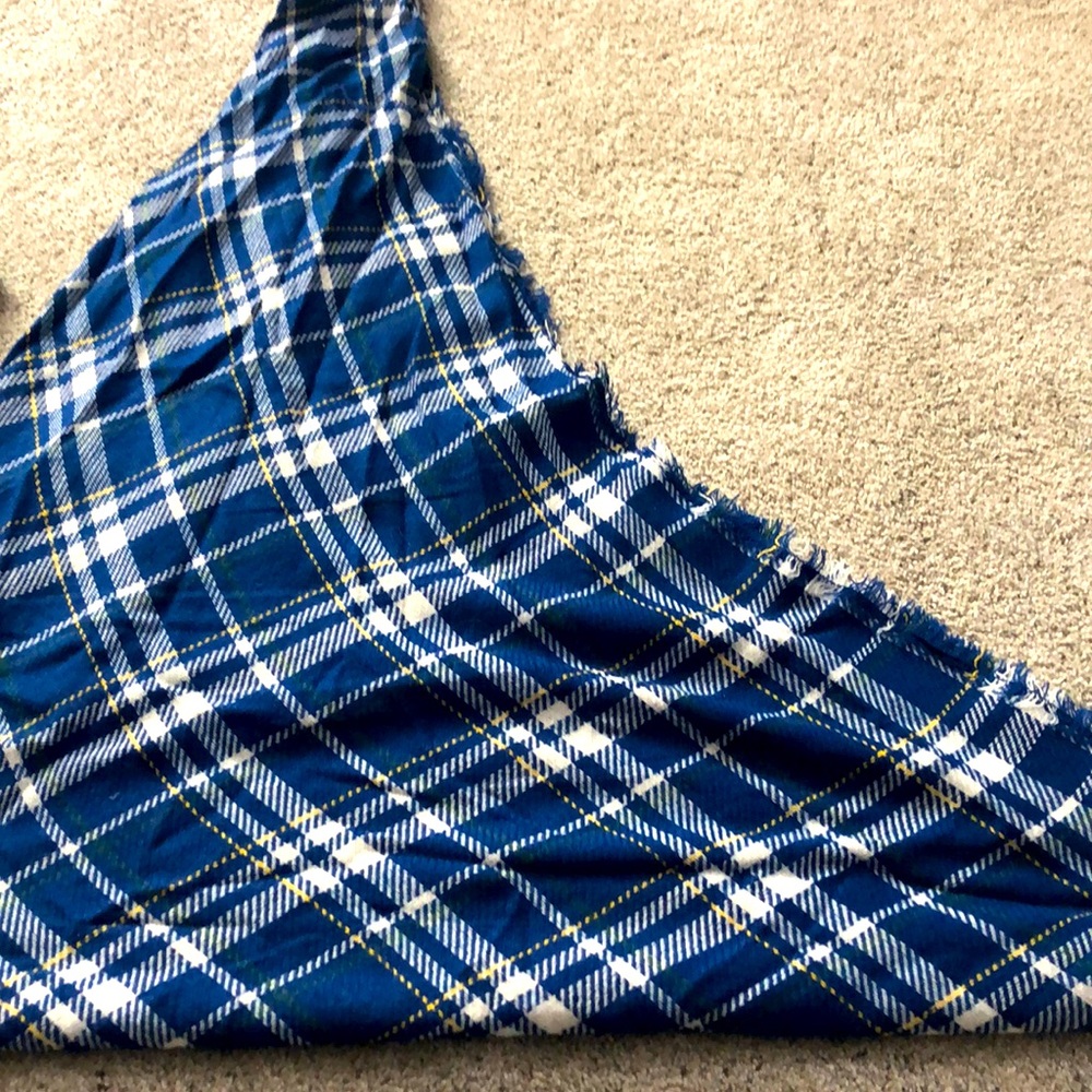 Blue plaid blanket scarf. One size fits most.
